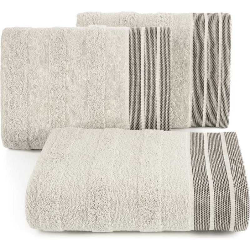 Pati dvielis 30x50 bēša frotē svītras 500g/m2