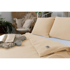 Kokvilnas muslīna gultas veļa 220x200 bēšs 15 vienkrāsains