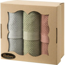 3 gabalu dvieļu komplekts 3x30x50 sudraba pulveris gaiši zaļš 550 g/m2 frotē dāvanu komplekts 23