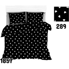 Kokvilnas gultasveļa 140x200 1857E melnas baltas sirsniņas
