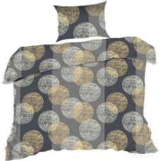 Kokvilnas gultasveļa 140x200 bumbiņu pelēka brūna 1500N Classic