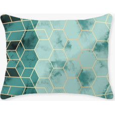 Kokvilnas spilvendrāna 40x40 tirkīza zelta ģeometrija 1591N Classic