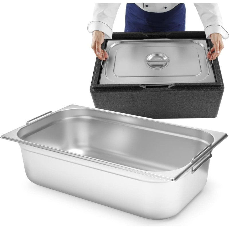 Hendi Ēdinā&scaron;anas konteiners GN 1/1 ar izvelkamiem rokturiem 530x325x150mm 21L 817148