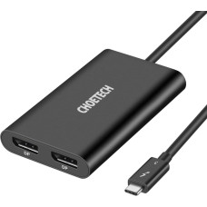 Choetech Adaptera sadalītājs USB Type C Thunderbolt 3 melns
