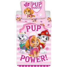 Kokvilnas gultas veļa 140x200 Paw Patrol Paw 3317 Skye Everest Marshall rozā spilvendrāna 70x90