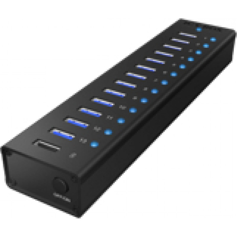 Icy Box Hub 13-Port IcyBox USB 3.0 IB-AC6113 with USB Ladeanschluss