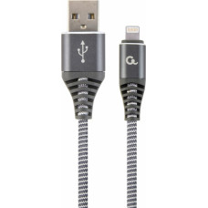 Gembird CC-USB2B-AMLM-2M-WB2 lightning cable Grey, White