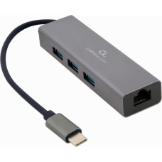 Gembird A-CMU3-LAN-01 USB-C Gigabit network adapter with 3-port USB 3.1 hub