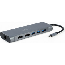 Gembird A-CM-COMBO8-01 notebook dock/port replicator USB 3.2 Gen 1 (3.1 Gen 1) Type-C Grey