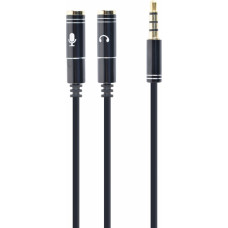 Gembird !Adapter audio microphon 3.5mm mini Jack/4PIN/0. audio cable 0.2 m 2 x 3.5mm Black