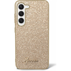 Guess PC|TPU Glitter Flakes Metal Logo Case for Samsung Galaxy S23 Gold