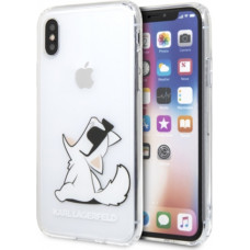 Karl Lagerfeld KLHCPXCFNRC Fun Choupette Cover Silikona Aizsargapvalks Priekš Apple iPhone X | XS Caurspīdīgs