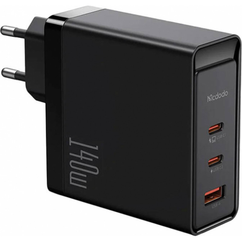 GaN 140W charger Mcdodo CH-2911, 2x USB-C, USB-A (black)