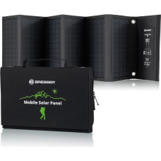 BRESSER mobilais saules enerģijas lādētājs 40 vati ar USB un līdzstrāvas izeju