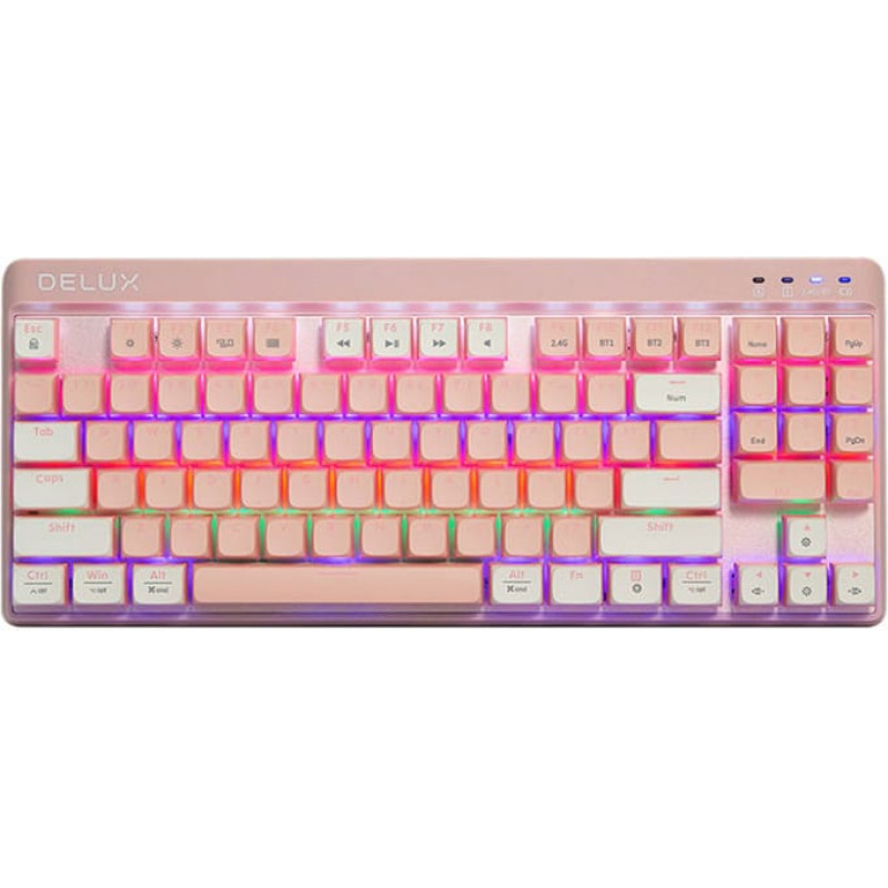 Gaming Keyboard Delux KM18DB RGB (White&Pink)