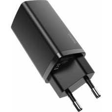 Baseus GaN CCGAN2L-B01 Tīkla Lādētājs USB | USB-C | 65W | 5A | Quick Charge 3.0 Melns