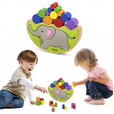 Montessori ziloņa līdzsvarošanas koka puzle