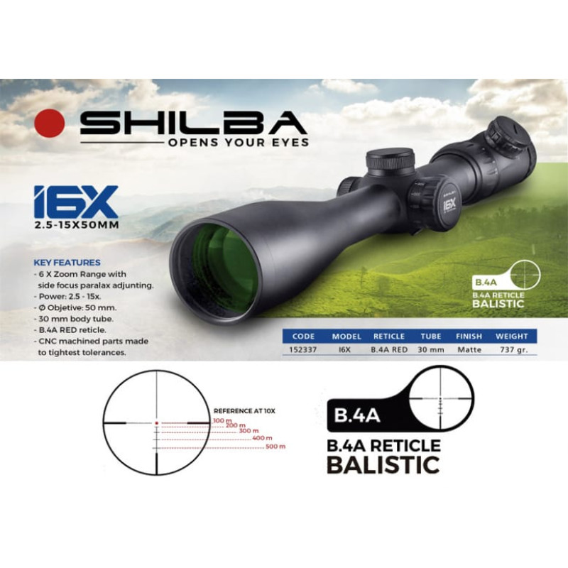 Tēmeklis Shilba Gold Medal 2.5-15x50 mm