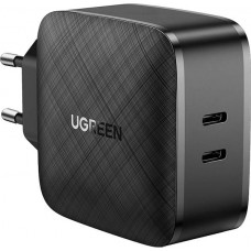 Wall Charger UGREEN CD216, 2xUSB-C, 66W, PD (black)