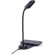 Galda lampa Gembird Desk Lamp with Wireless Charger Black