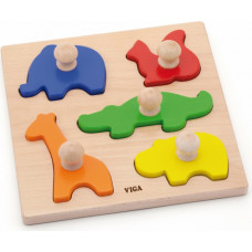 Viga Wooden Pin Puzzle Dzīvnieki