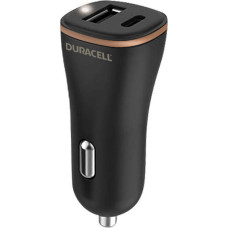 Car Charger USB, USB-C 27W Duracell (Black)