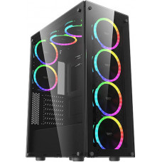 Darkflash Phantom Computer Case + 6 fans (black)