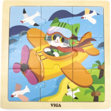 VIGA Handy Wooden Plane Puzle 9 elementi