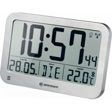 Sienas / galda pulkstenis, sudraba Bresser MyTime MC LCD