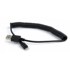 Gembird Spiral Cable USB Male - Apple Lightning Male 1.5m Black