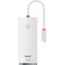 Baseus Lite Series Hub 4in1 USB-C to 4x USB 3.0 + USB-C, 25cm (White)