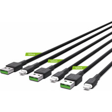 Green Cell GC Ray Cable Set 3x USB - Lightning with the LED Diode Fast Charging 1.2m