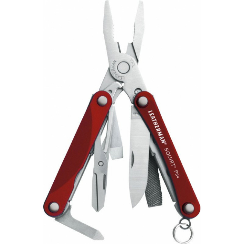 Daudzfunkcionāls instruments Leatherman SQUIRT PS4 sarkans