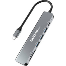 Adapter 6in1 Dudao A15S USB-C to 3x USB, 1x USB-C, SD | TF (gray)