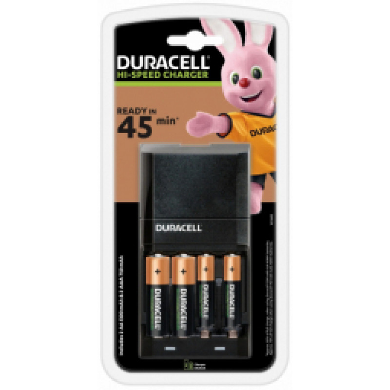 Duracell Hi-Speed Battery Charger + 2 x AA & 2 x AAA