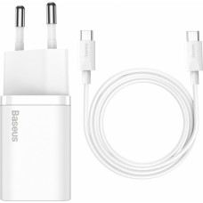 Baseus Super Si Quick Charger 1C 25W with USB-C cable for USB-C 1m (white)