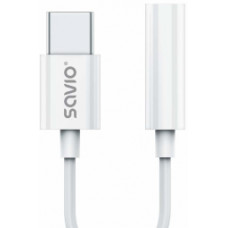 Savio USB Type 3.1 C (M) – Jack 3.5mm (F) Audio adapter White SAVIO AK-51