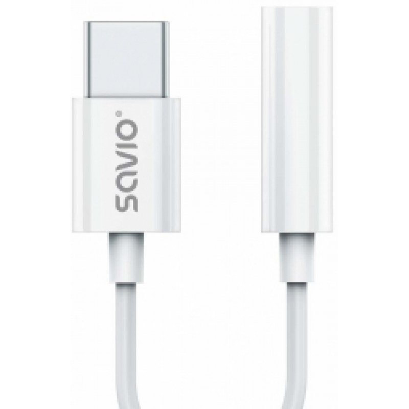 Savio USB Type 3.1 C (M) – Jack 3.5mm (F) Audio adapter White SAVIO AK-51