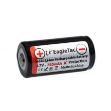 EagleTac 16340A RCR123A Li-Ion 3.7V 750mAh 1.5A akumulators ar PCB aizsardzību