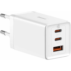 Baseus GaN5 Pro wall charger 2xUSB-C + USB, 65W (white)