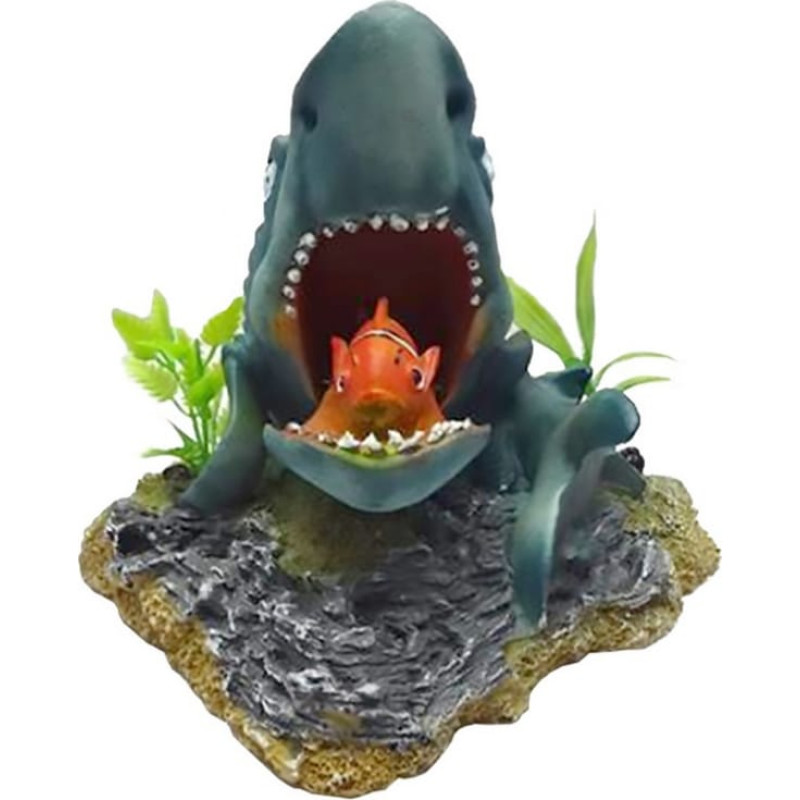 Duvo Plus (Be) Duvo Plus Decoration Aerated Shark with Nemo 14,5*12,5*14cm - akvārija dekors, pievienojams pie kompresora