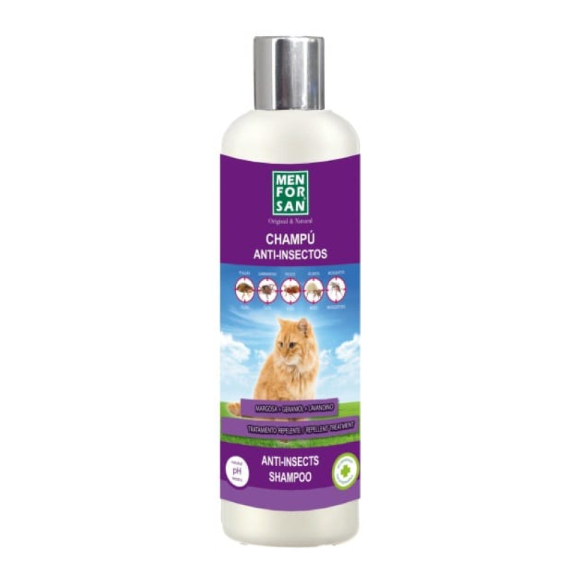 Men For San (Es) MEN FOR SAN Anti-Insects Shampoo Cat, 300ml - dabīgs pretparazītu šampūns kaķiem