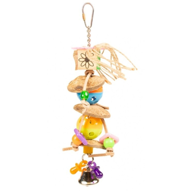 Duvo Plus (Be) Duvo Plus Toy With Cocos and Bells, 27.5cm - rotaļlieta vidējiem un lieliem papagaiļiem