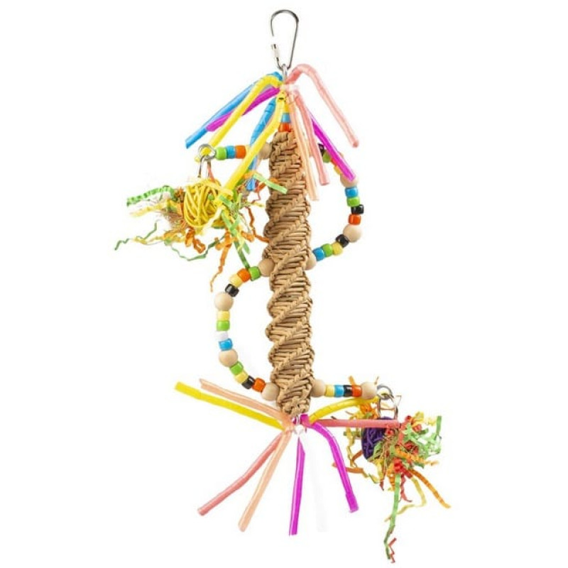 Duvo Plus (Be) Duvo Plus Spiral pendant in straw, 25,5cm - rotaļlieta vidējiem un lieliem papagaiļiem