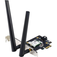 Asus  
         
       AX1800 Dual-Band Bluetooth 5.2 PCIe Wi-Fi Adapter PCE-AX1800 802.11ax, 574+1201 Mbit/s, MU-MiMO Yes, No mobile broadband, Antenna type External