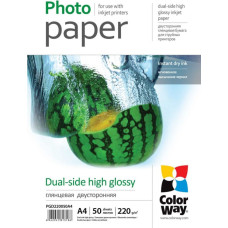 Colorway High Glossy dual-side Photo Paper, 50 sheets, A4, 220 g/m²