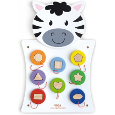 Viga Wooden Game Match the Shapes Zebra FSC Montessori sertifikāts