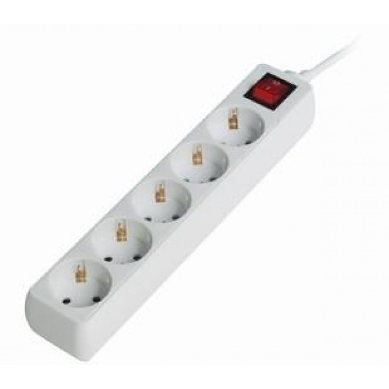 Pagarinātājs Gembird Power Cube Surge Protector 5 Sockets 1.8m White