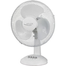 Adler AD 7303 Desk Fan, Number of speeds 3, 80 W, Oscillation, Diameter 30 cm, White