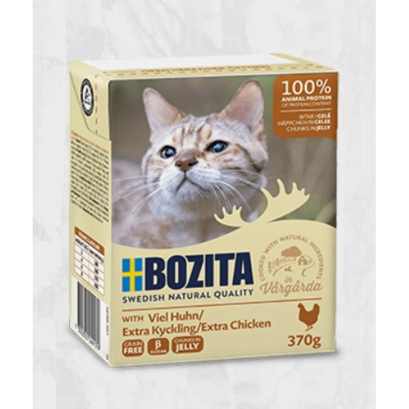 Bozita (Se) Bozita Extra Chicken Jelly, 370g - bezgraudu gaļas gabaliņi ar vistu želejā